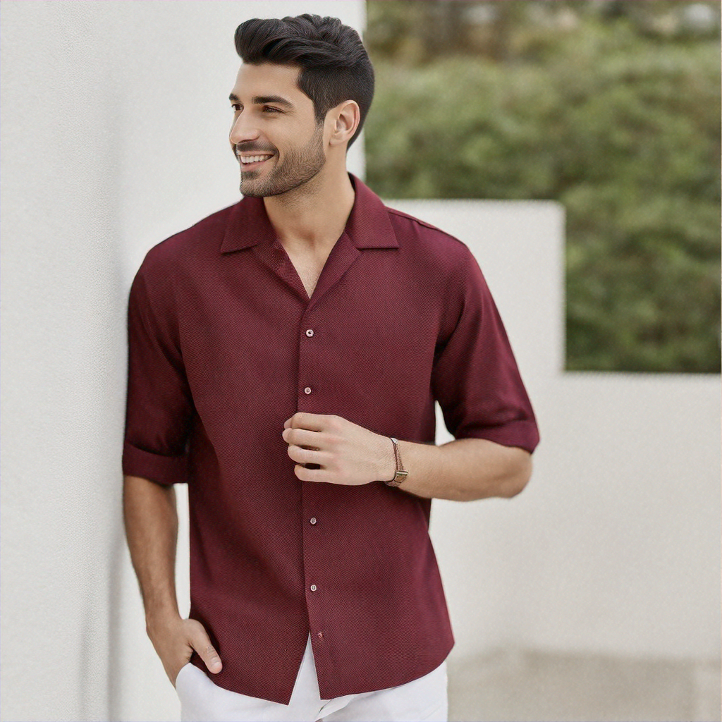linen cuban collar shirt
