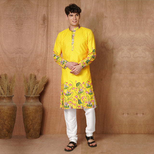 A Three-Kurta Wedding Wardrobe: Yellow, Magenta and Teal