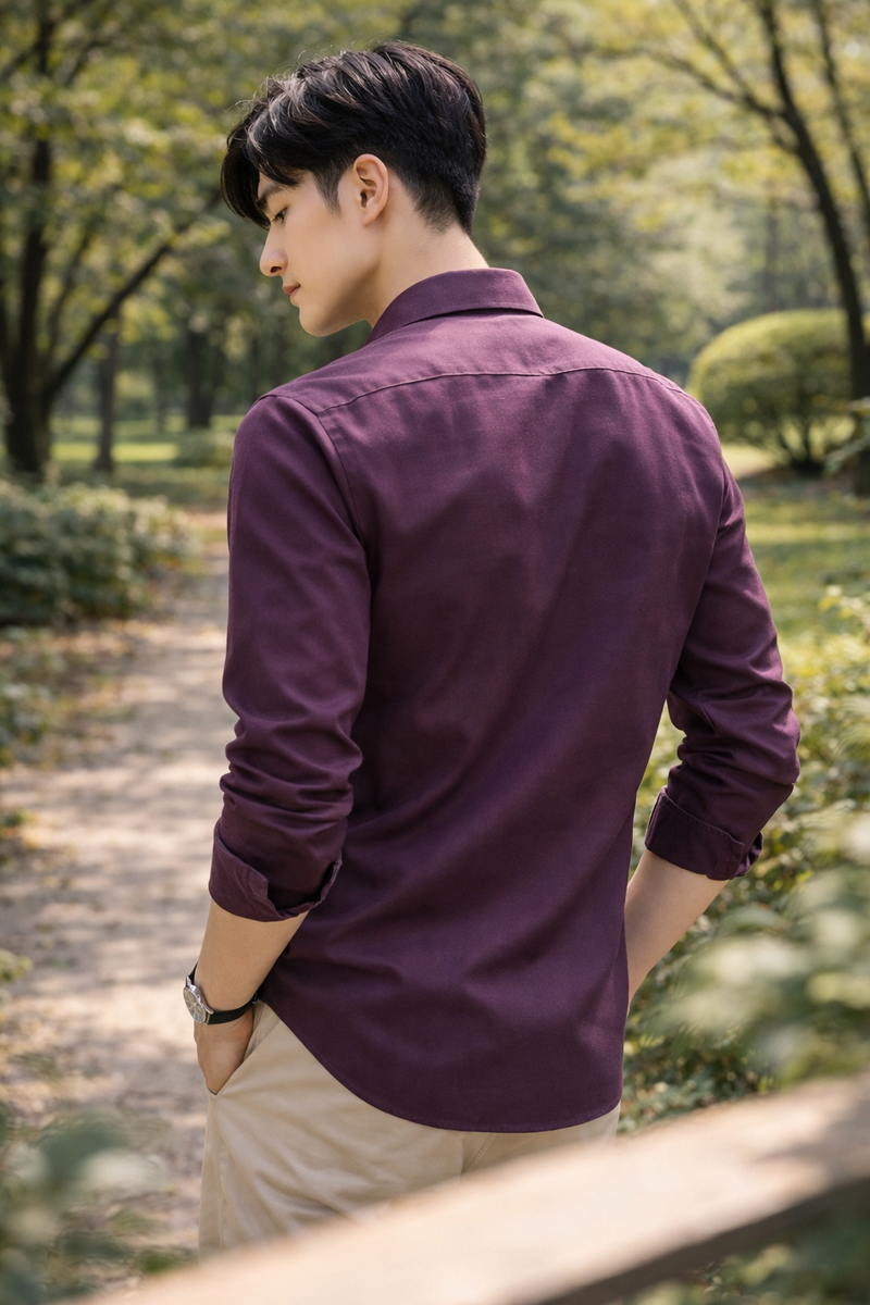 Men's Plum Slim Fit Casual Shirt 8