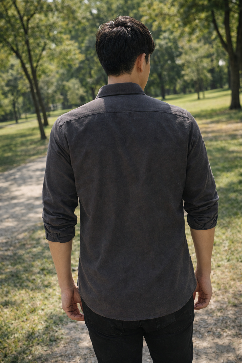 Men's Charcoal Slim Fit Casual Shirt 8