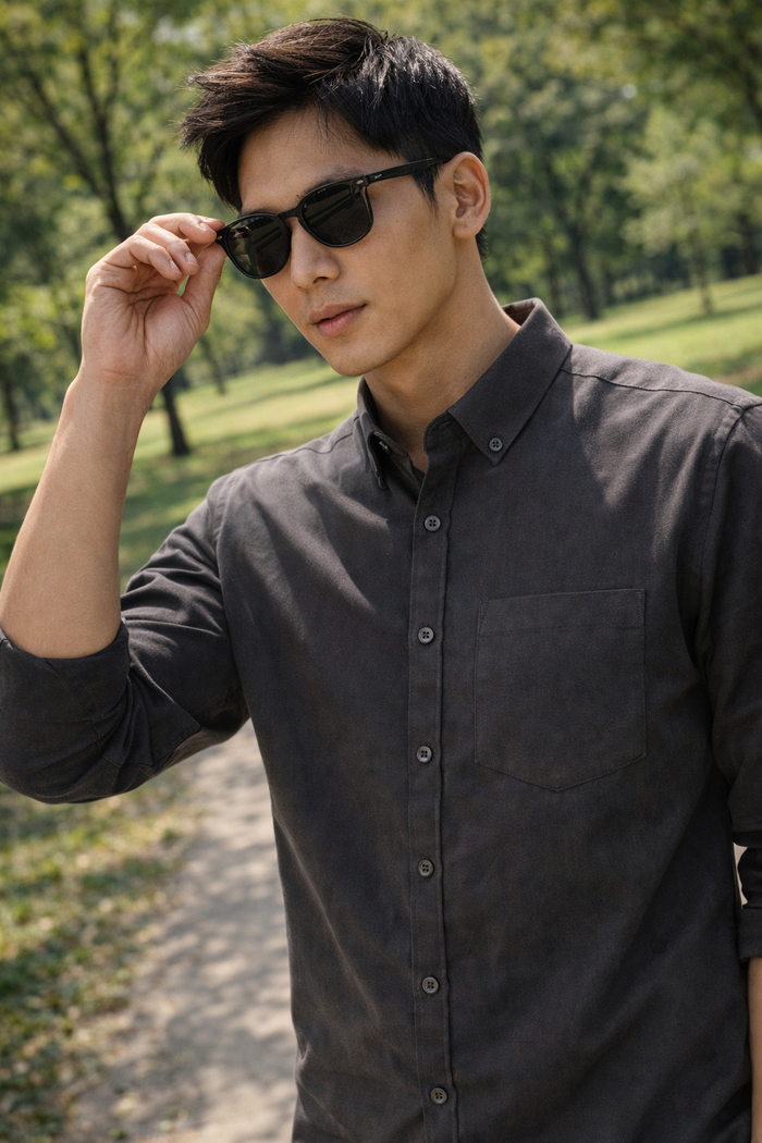 Men's Charcoal Slim Fit Casual Shirt 2