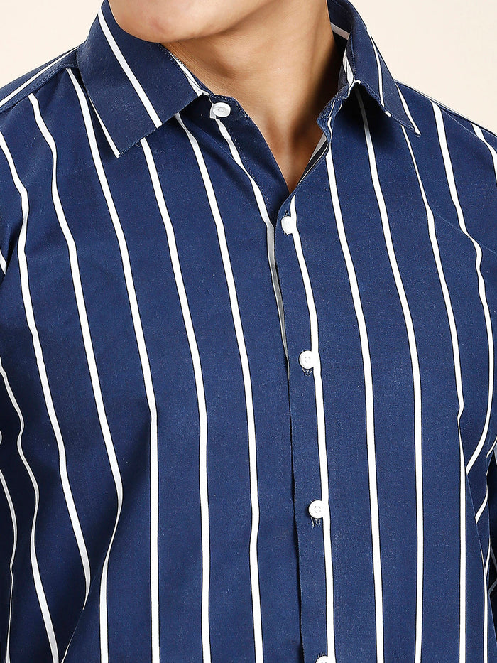 Bradford Cotton Blend Striped Shirt for Men 2
