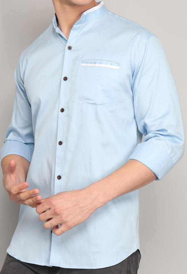उत्तम दर्जे का शानदार ओशन ग्रीन कैजुअल कॉटन सॉलिड में's शर्ट — TryBuy®
