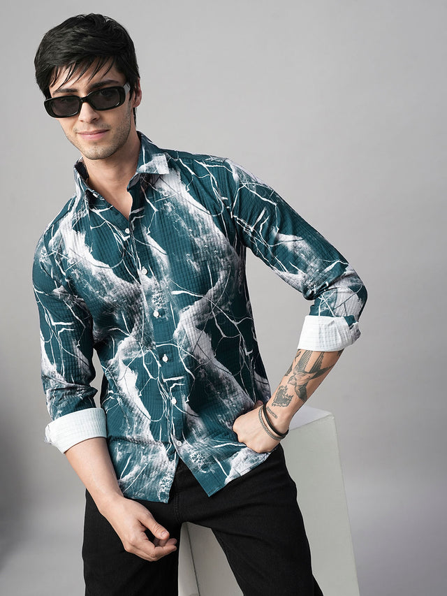 Azur Abstract Printed Shirts for Men — TryBuy®