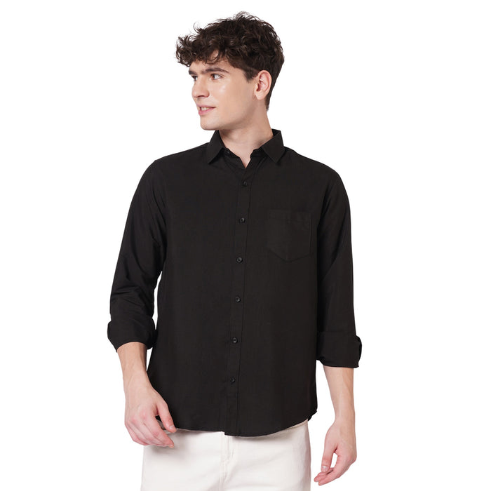 Black Cotton Shirt for Men 2