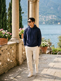 Men's Navy Blue 100% Cotton Pullover Hoodie