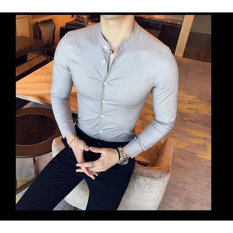 Fancy Glamorous Trendy Cotton Grey Solid Casual Men's Shirt
