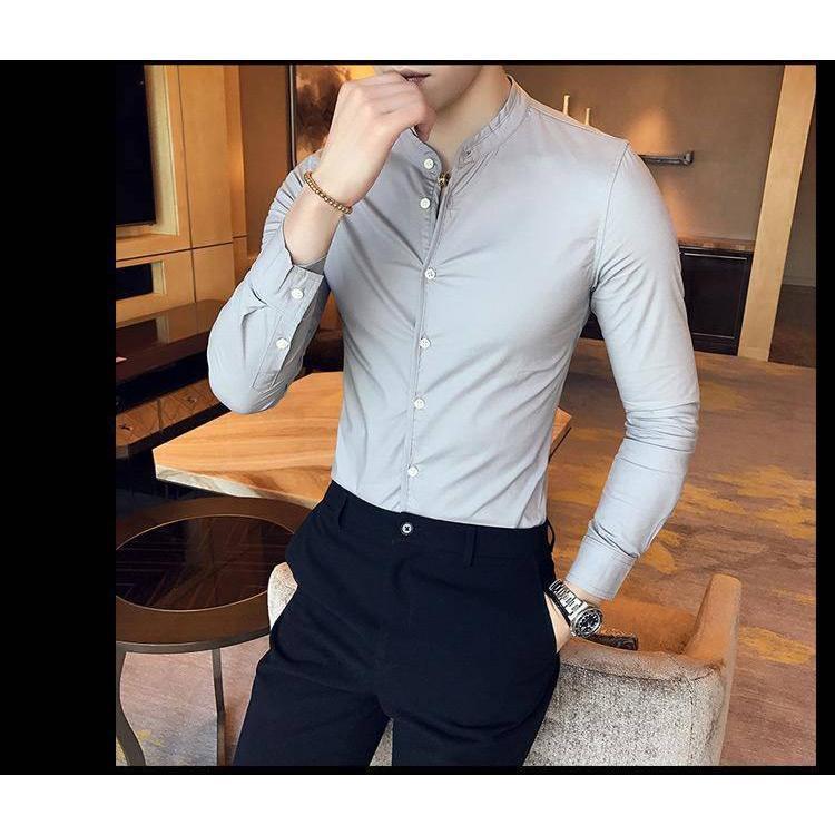 Fancy Glamorous Trendy Cotton Grey Solid Casual Men's Shirt