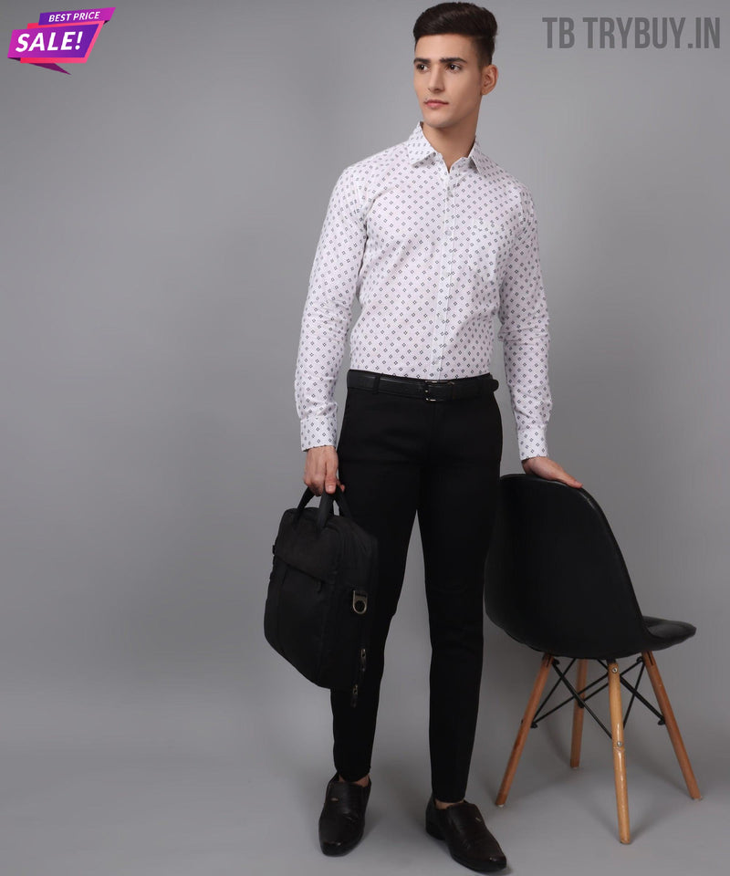 Velam luxo branco estampado camisa masculina 4