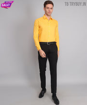 Luxurious Exclusive TryBuy Premium Wrikle-Free Yellow Casual/Formal Shirt for Men