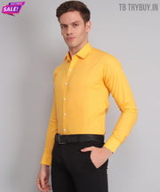 Luxurious Exclusive TryBuy Premium Wrikle-Free Yellow Casual/Formal Shirt for Men