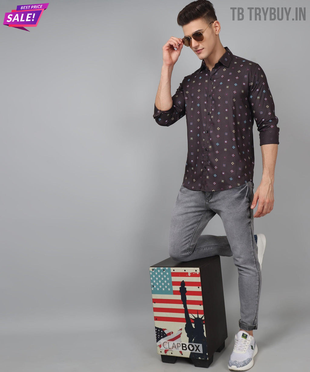 a man standing on top of a suitcase