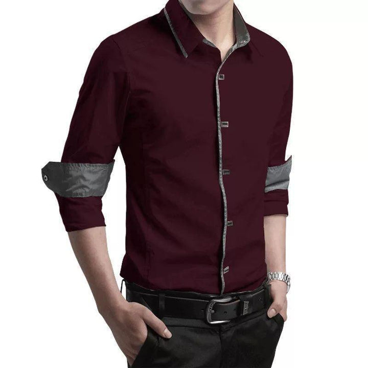 Trendy Partywear Classy Wine Red Cotton Casual Shirt for Men