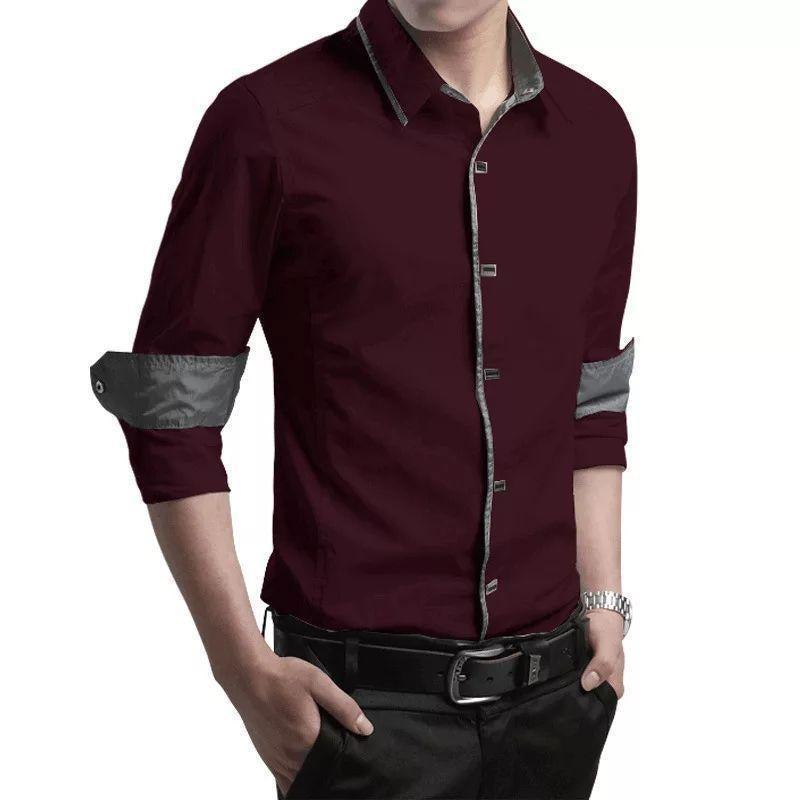 wine color mens dress shirt