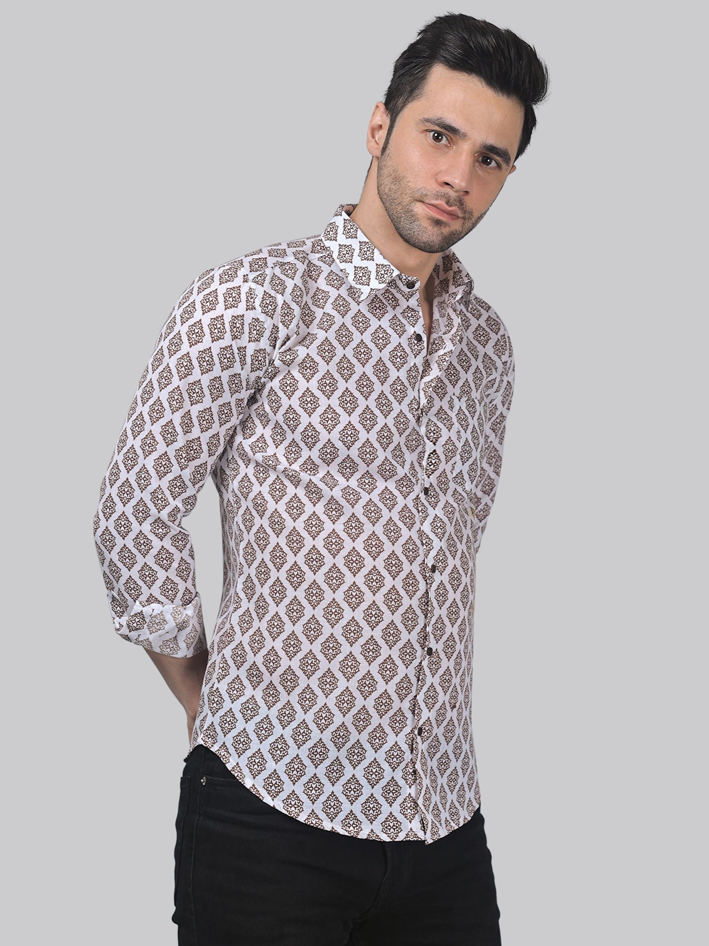 Celestia Men's Printed Full Sleeve Casual Linen Shirt - TryBuy® USA🇺🇸