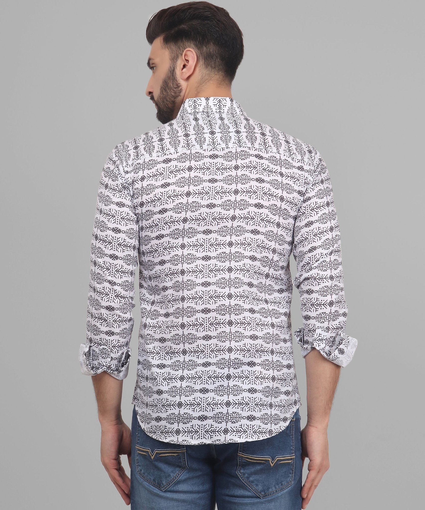 Luxe Trendy Exclusive Men's Printed Full Sleeve Casual Cotton Shirt - TryBuy® USA🇺🇸