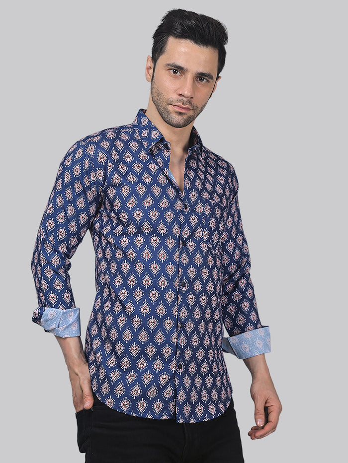 Majestic Marble Cotton Blend Printed Shirt for Men 2