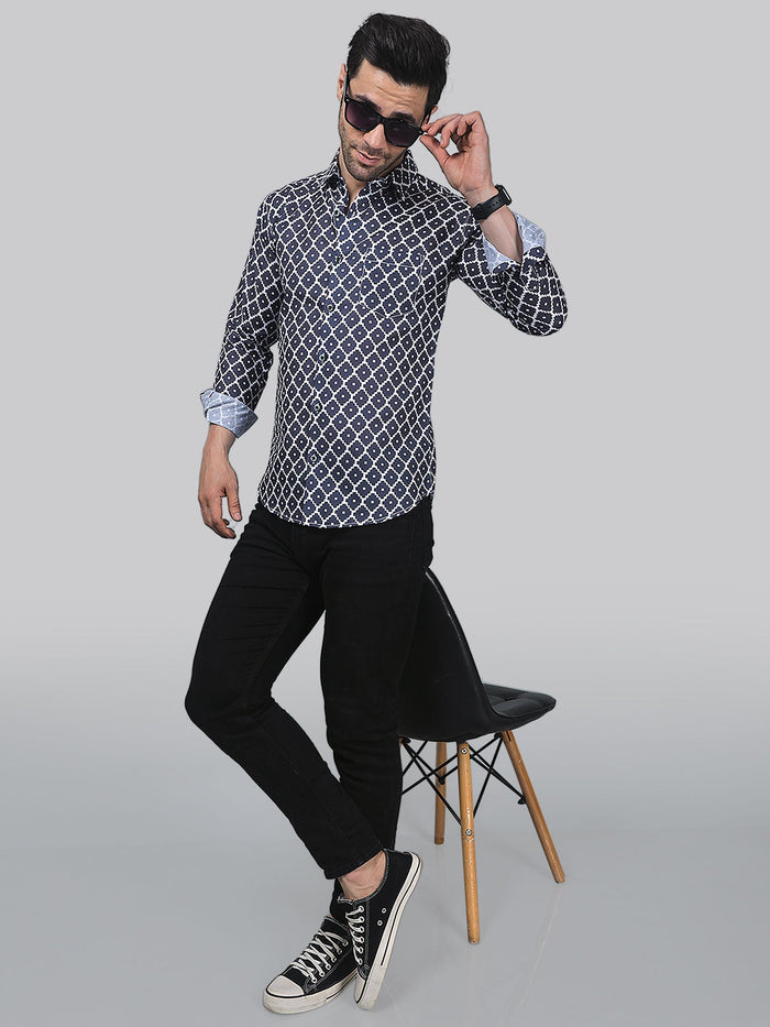 Opulent Cotton Blend Printed Shirt for Men 2