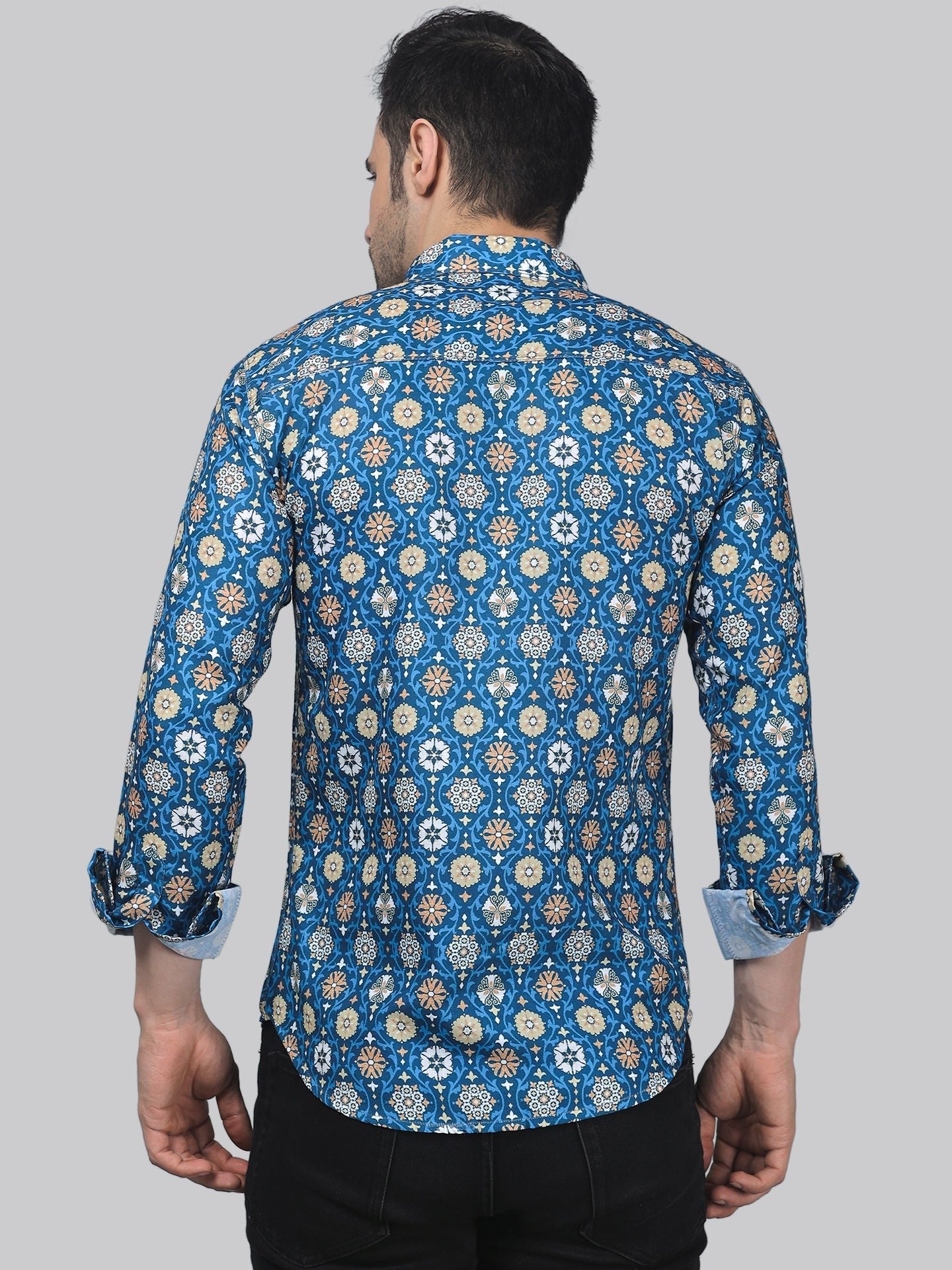 TryBuy Men's Comfy Designer Linen Casual Printed Full Sleeves Shirt - TryBuy® USA🇺🇸