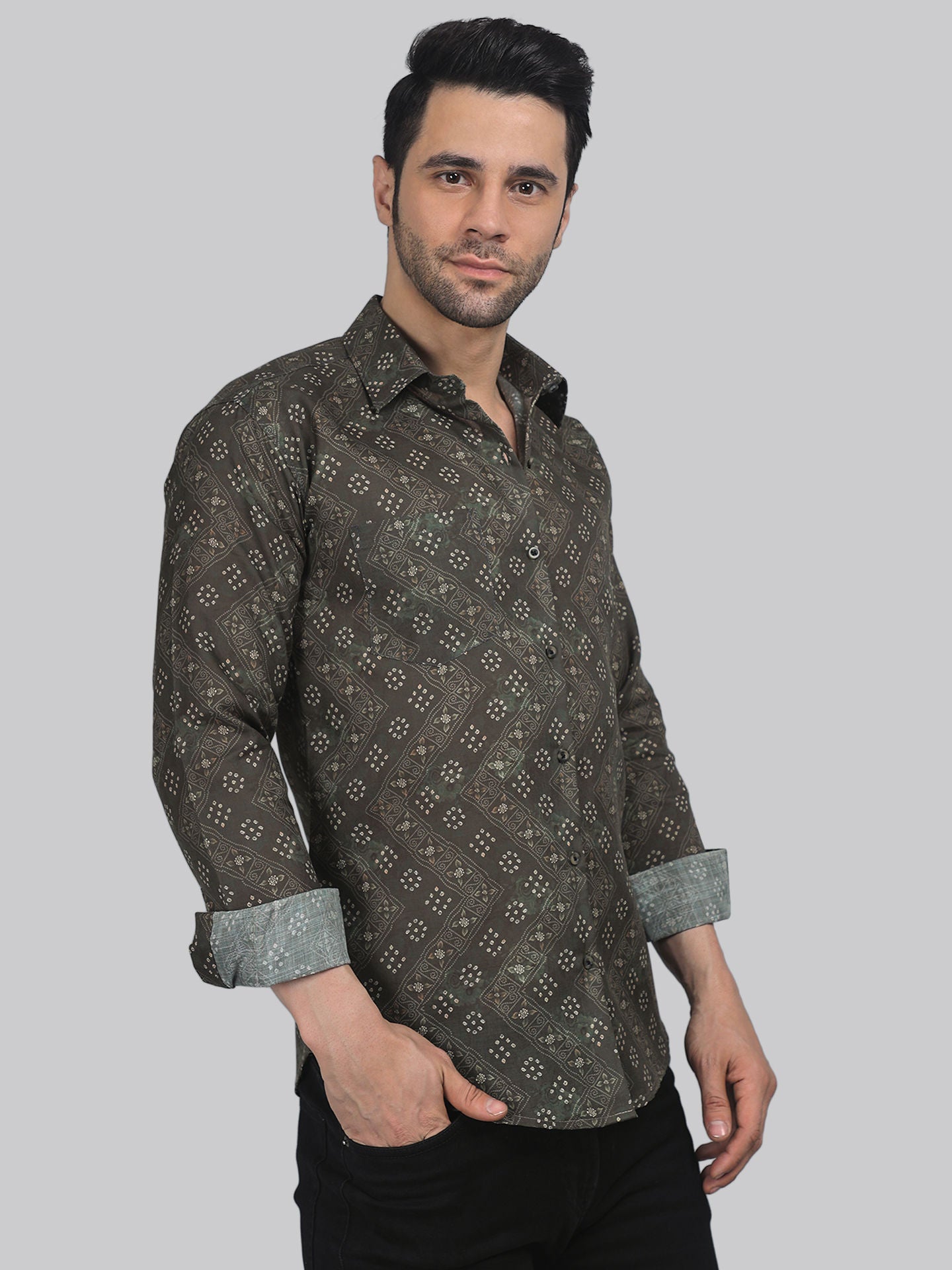 TryBuy Men's High Grade Linen Casual Printed Full Sleeves Shirt - TryBuy® USA🇺🇸