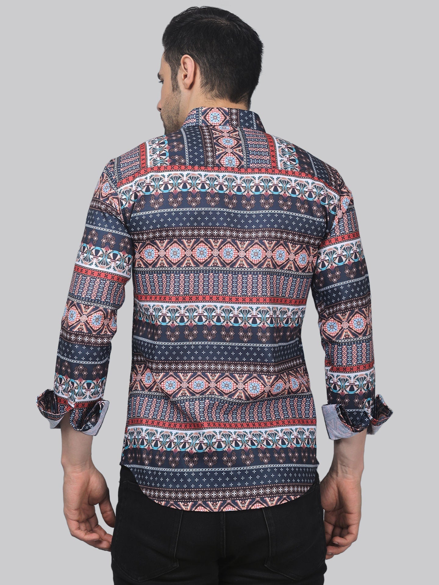 TryBuy Men's Trendy Party-wear Linen Casual Printed Full Sleeves Shirt - TryBuy® USA🇺🇸