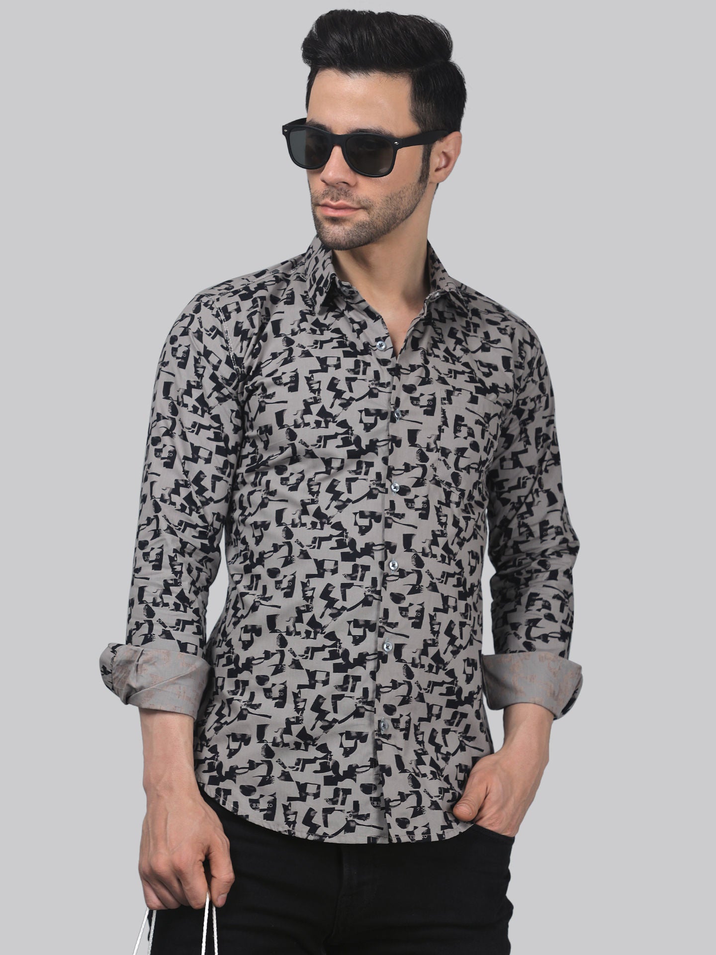 TryBuy Unique Elegant Men's Cotton Casual Printed Full Sleeves Shirt - TryBuy® USA🇺🇸