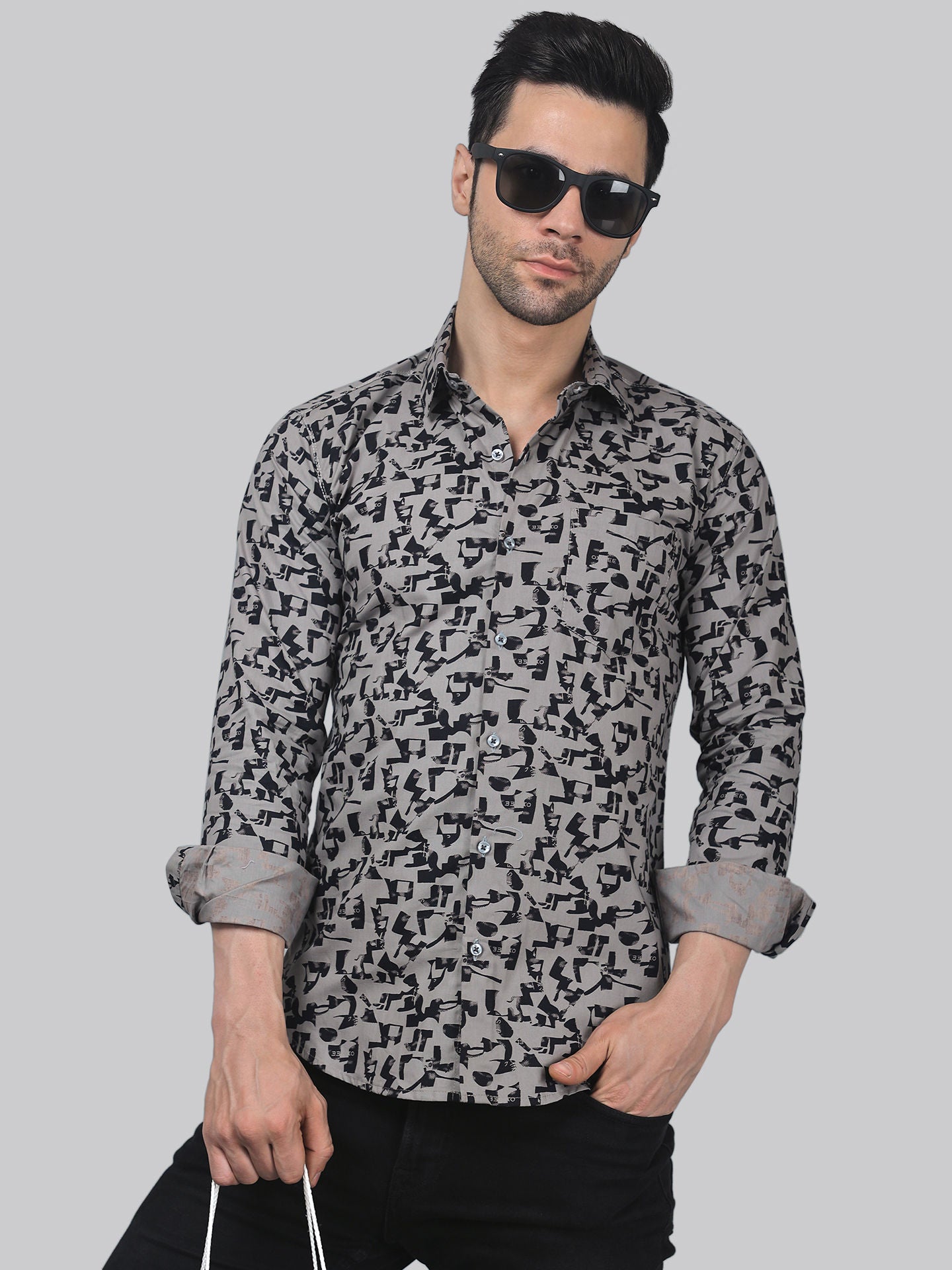 TryBuy Unique Elegant Men's Cotton Casual Printed Full Sleeves Shirt - TryBuy® USA🇺🇸