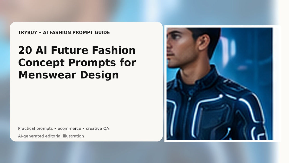 AI-generated editorial cover for future menswear concept prompts