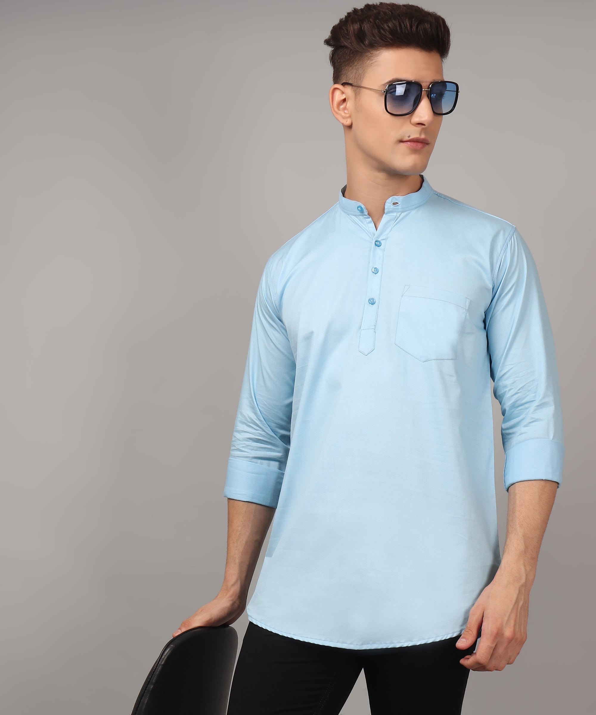 Sky Blue Serenity: Elevating Men's Fashion with a Breath of Freshness