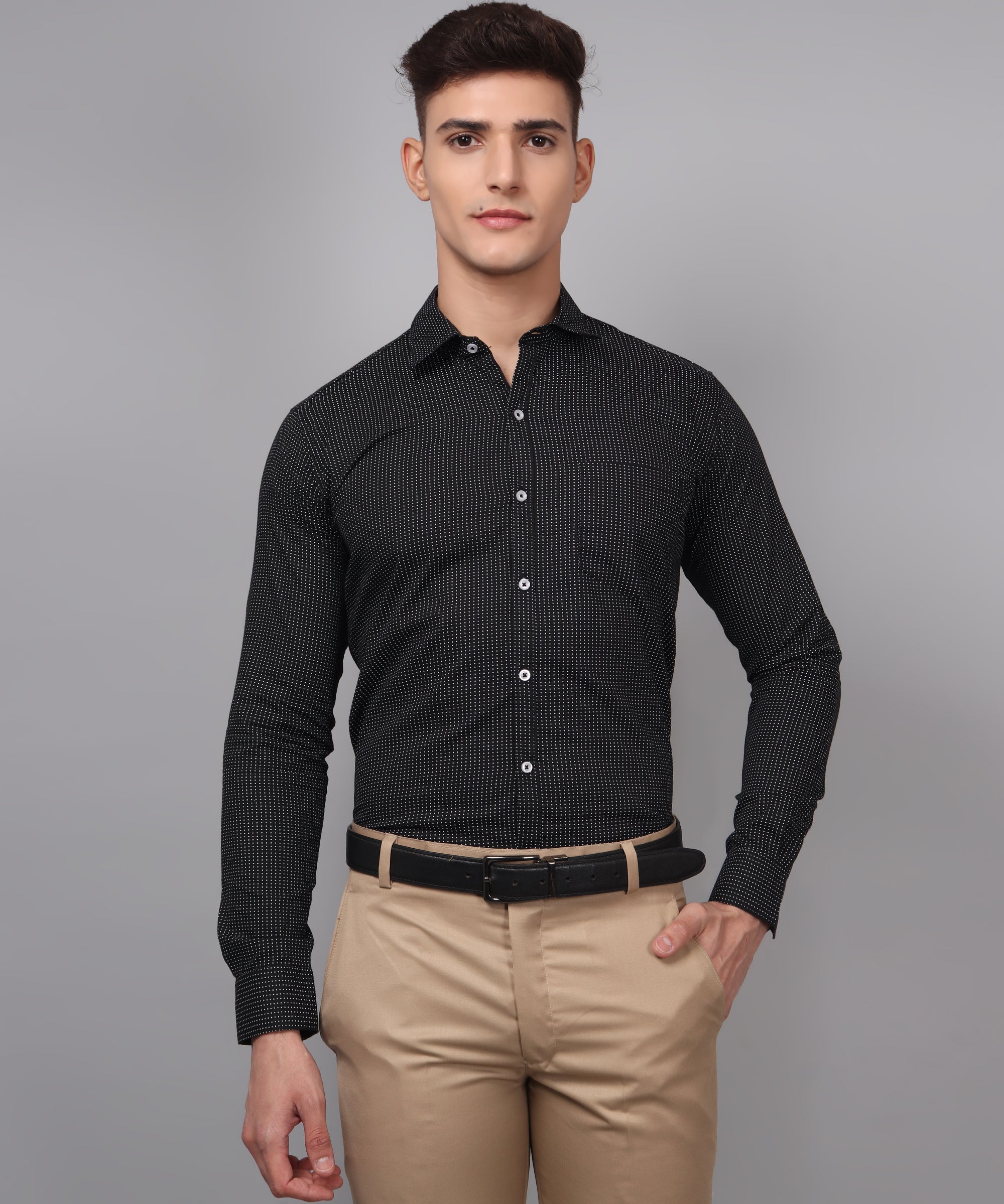 Patterned Panache: Elevate Your Style with the Printed Oxford Cotton Shirt