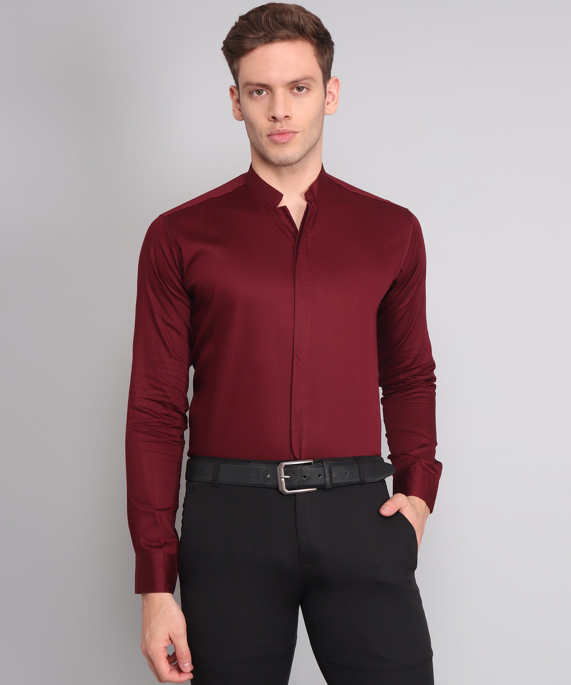 Burgundy Elegance: Crafting a Cool Look with the Maroon Shirt for Men