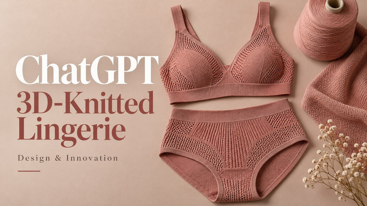 ChatGPT — 3D-Knitted Lingerie. AI-generated editorial concept, not actual inventory or performance evidence.