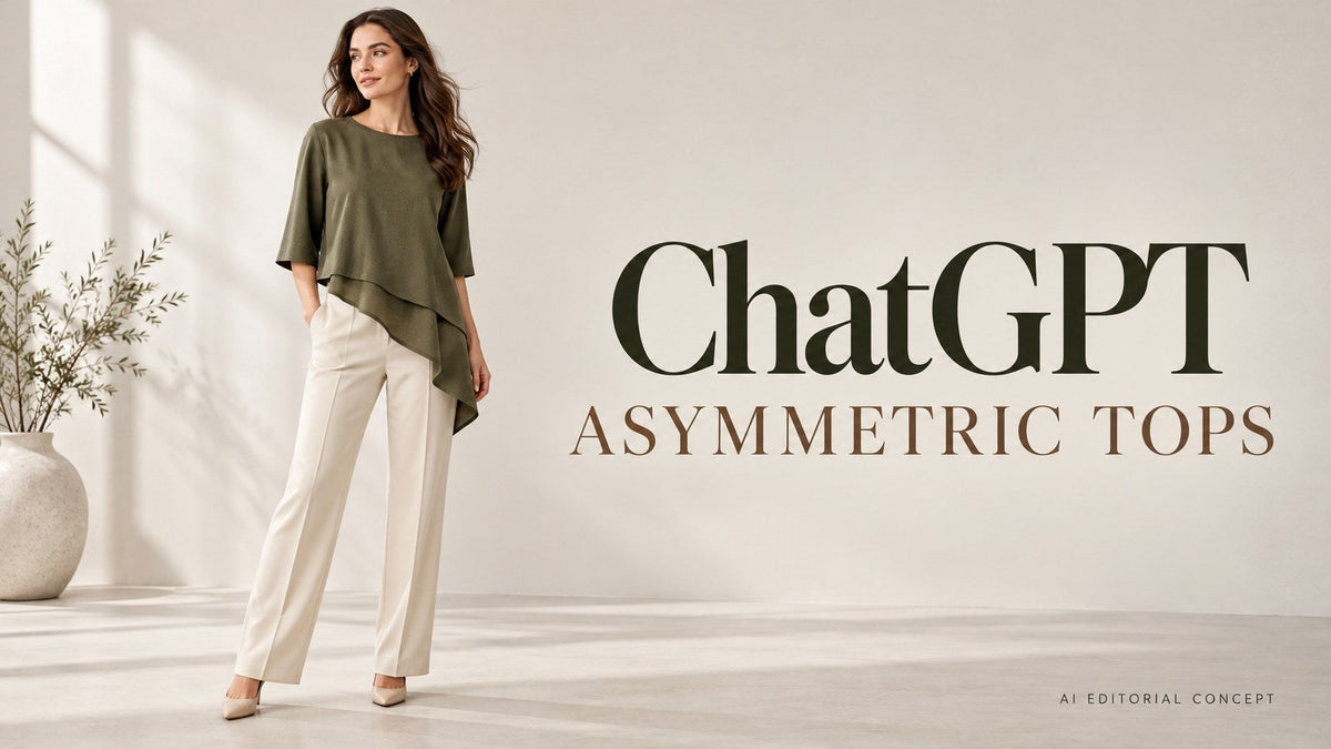 KI editorial concept: ChatGPT Women’s Asymmetric Top Prompts: Balance the Hem and Bottom Shape