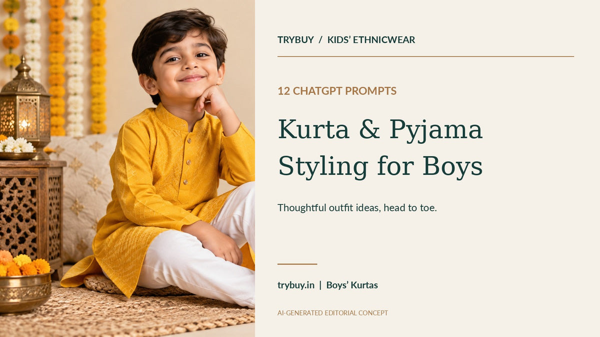 AI-generated cover: 12 ChatGPT Prompts for Boys’ Kurta and Pyjama Styling