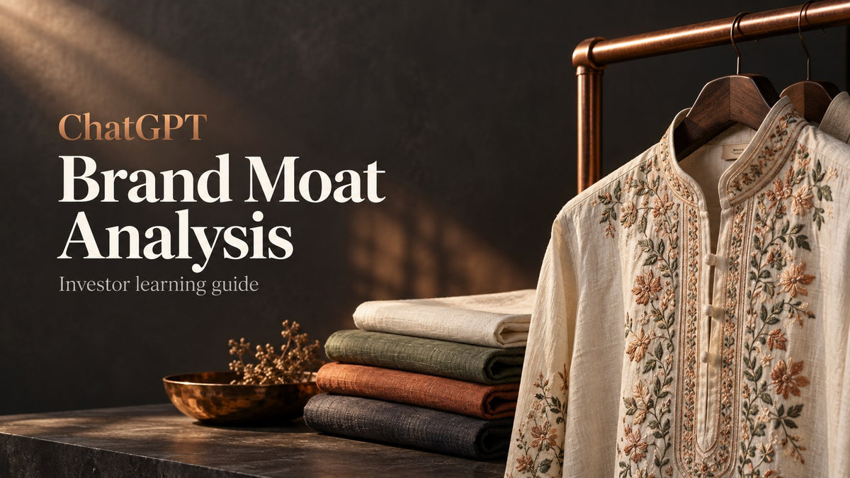 ChatGPT Brand Moat Analysis investor learning guide, readable title over an KI-generated editorial concept