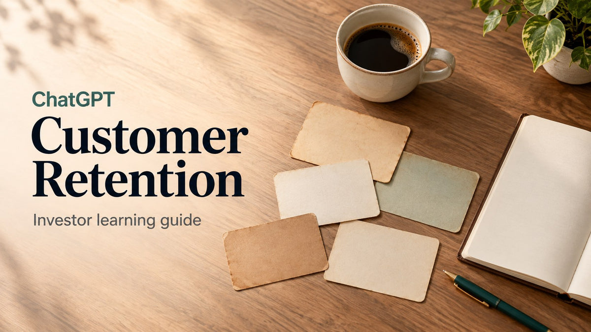 ChatGPT Customer Retention investor learning guide, readable title over an AI-generated editorial concept