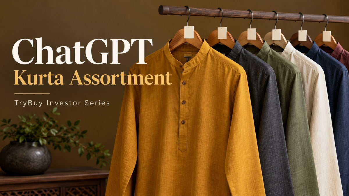 ChatGPT — कुर्ता Assortment. AI-generated editorial concept; not a catalogue photograph.