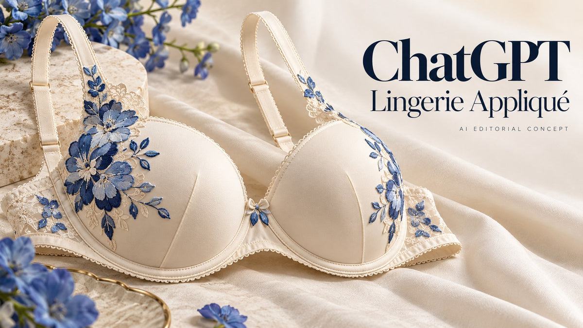 ChatGPT — Lingerie Appliqué; IA-generated garment-only editorial concept