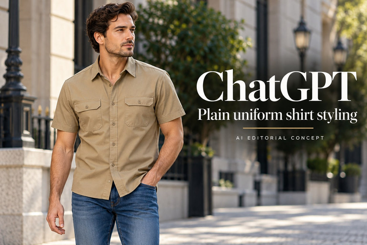 ChatGPT — Plain uniform shirt styling — AI-generated editorial concept