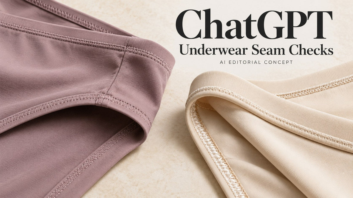 ChatGPT — Underwear Seam Checks; AI-generated garment-only editorial concept