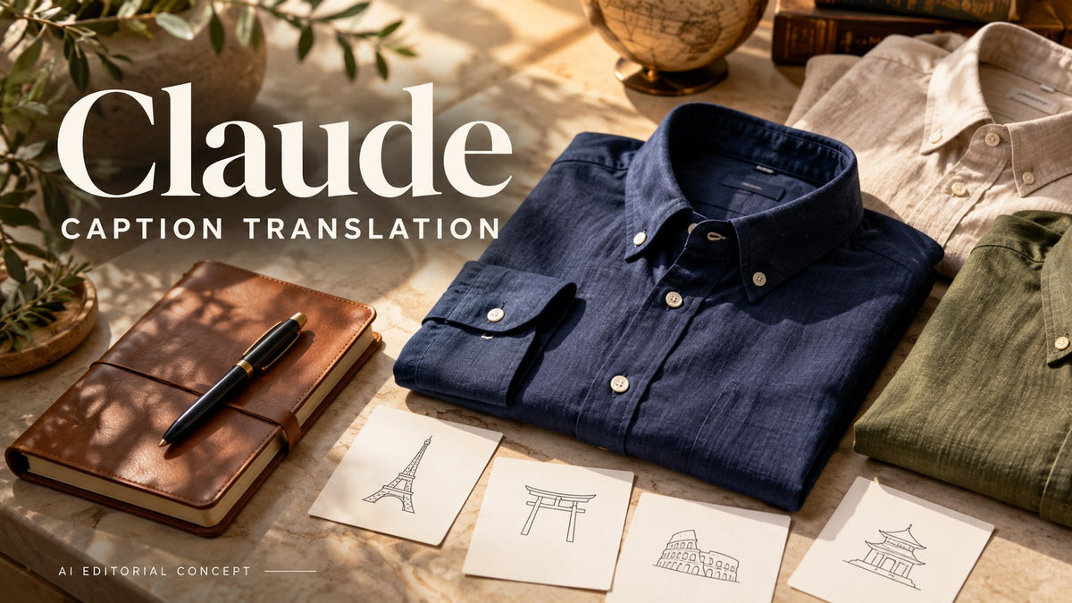 Claude caption translation — AI-generated editorial fashion concept