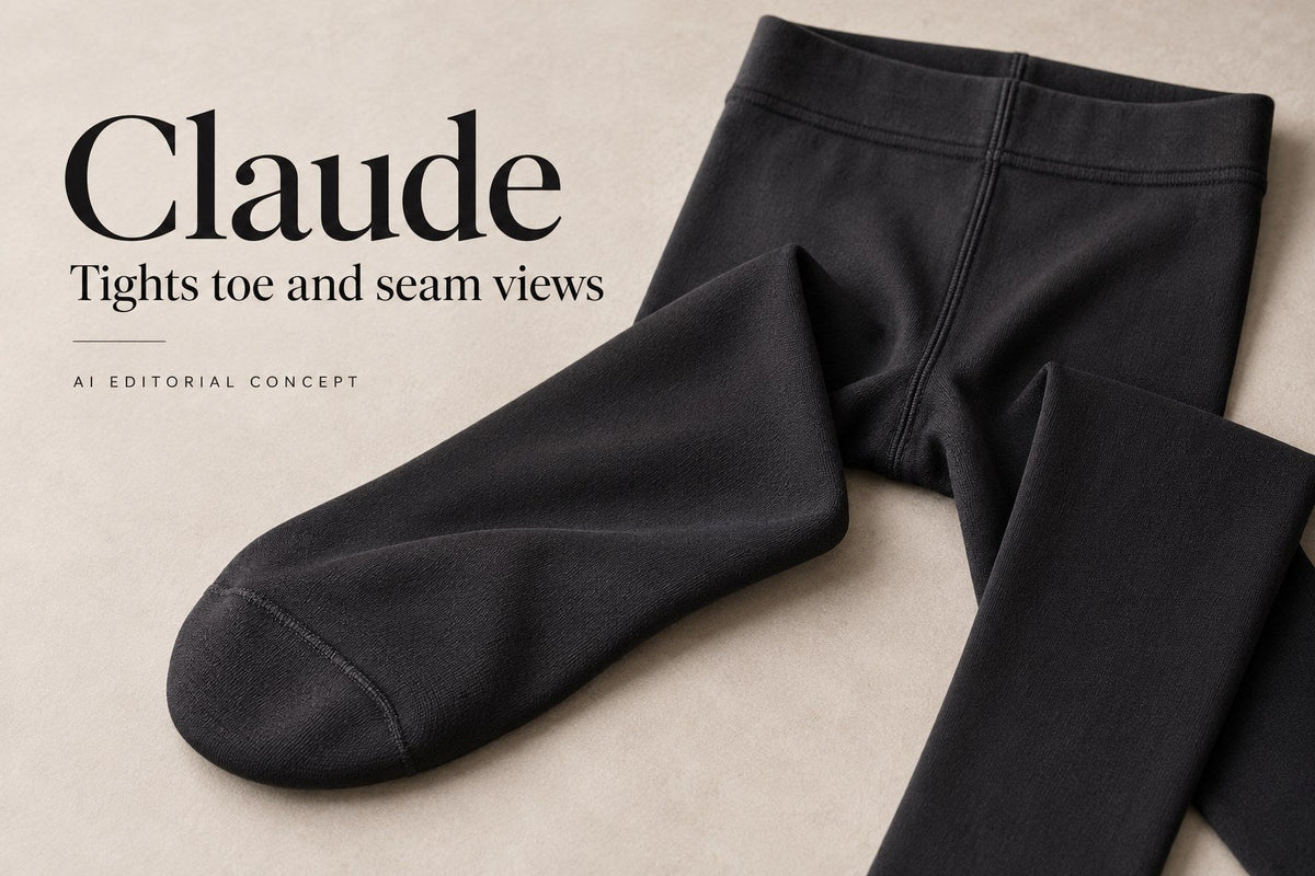 Claude — Tights toe and seam views — AI-generated editorial concept