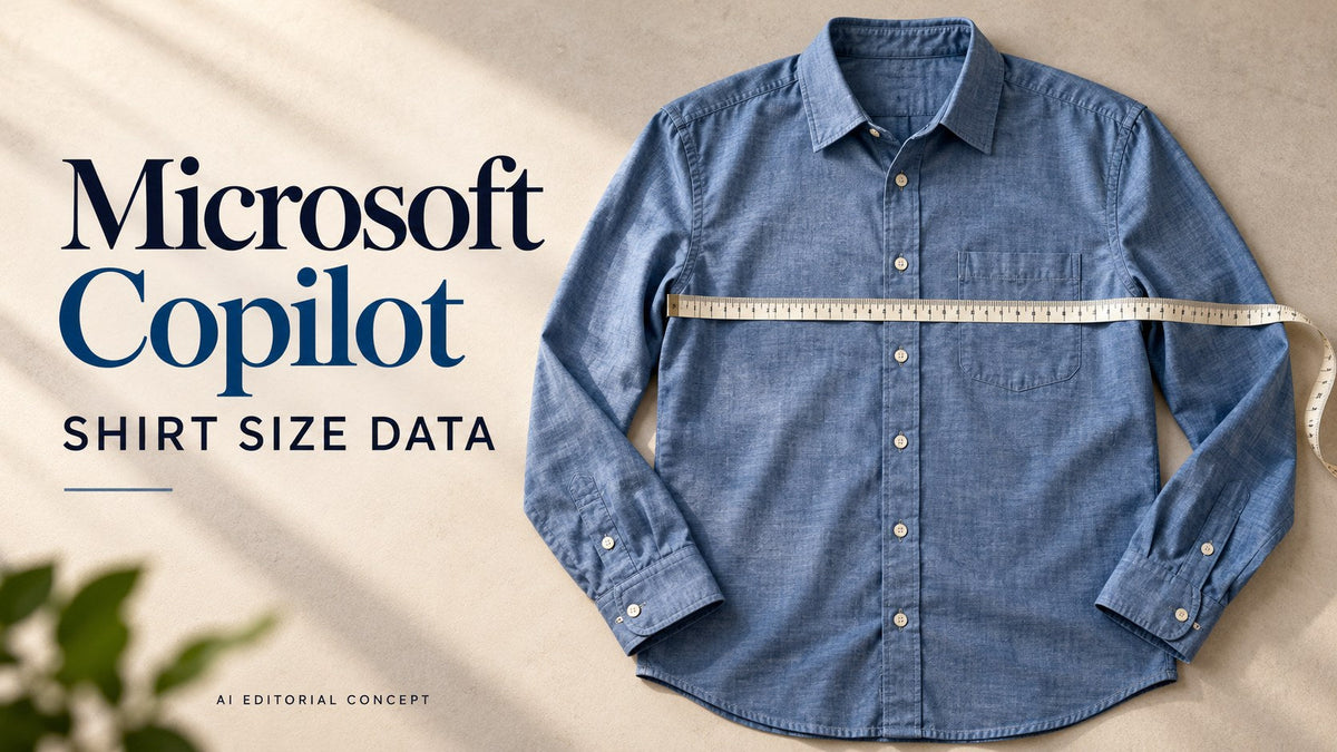 KI editorial concept: Microsoft Copilot Men’s Hemd Grosse Prompts: Separate Body and Garment Measurements