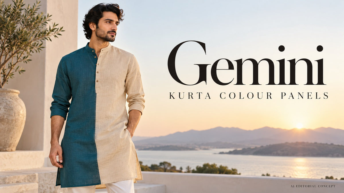 Gemini kurta colour panels — AI-generated editorial clothing concept