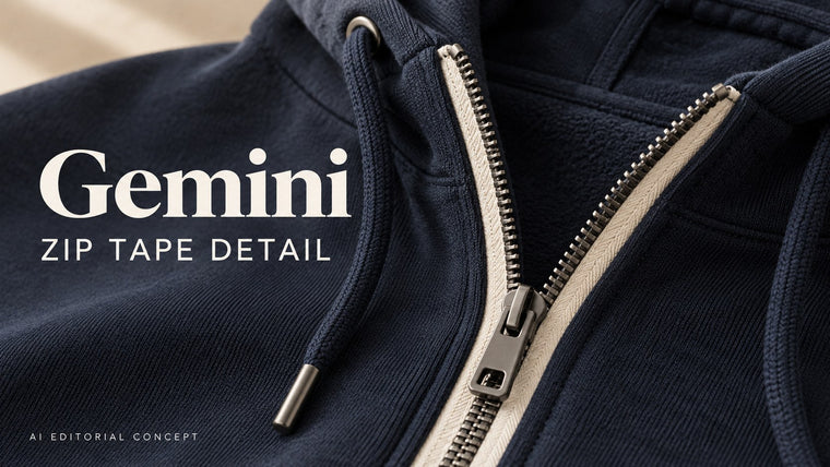 Gemini Contrast Zip-Tape Hoodie Image Prompts: Keep the Colour Beside the Teeth