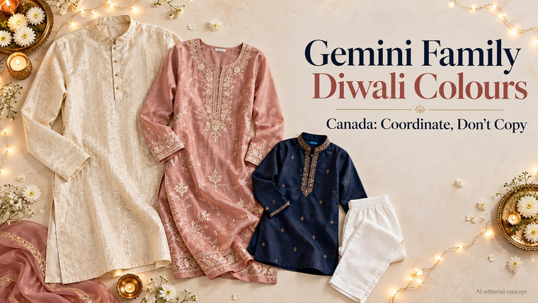Gemini Diwali Family Kurta Colour Prompts for Indians in Canada