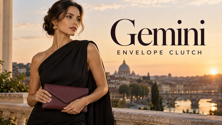 Gemini Envelope-Clutch Outfit Prompts: Keep the Bag Closure Visible