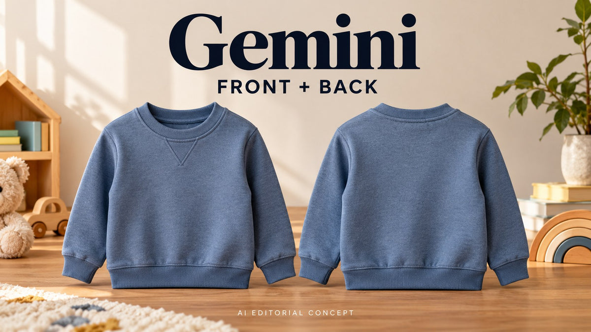 Gemini बच्चों’ Sweatshirt Image Prompts: Match the Front and Back References