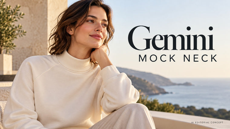 Gemini Mock-Neck Sweatshirt Image Prompts: Keep the Collar Fold Coherent
