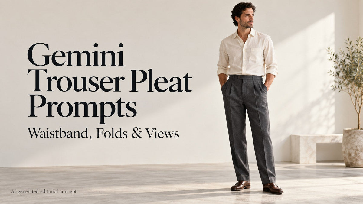 Gemini Trouser Pleat Photo Prompts: Folds and Views – TryBuy®